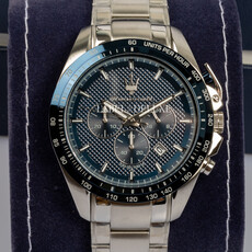 Maserati Maserati R8873612043 Traguardo chronograaf watch (zilver/blauw) 45mm heren horloge