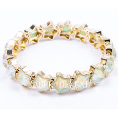 Label Deluxe Bijoux Label Deluxe armband LDLBRA00205 Bracelet elastic star green gold 16.5 CM