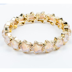 Label Deluxe Bijoux Label Deluxe armband LDLBRA00795 Bracelet elastic stars pink gold 16.5 CM