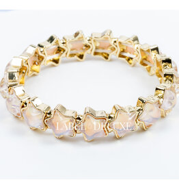 Label Deluxe Bijoux Label Deluxe armband LDLBRA00795 Bracelet elastic stars pink gold 16.5 CM