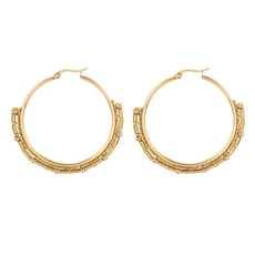 Label Deluxe Bijoux By JG oorbellen 08955 Earrings hoops gold 5 CM