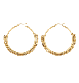 Label Deluxe Bijoux By JG oorbellen 08955 Earrings hoops gold 5 CM