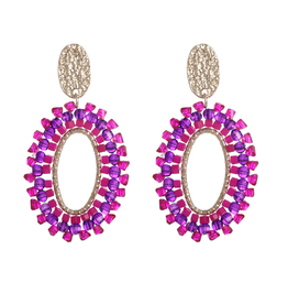 Label Deluxe Bijoux Candy's oorbellen 055959 Earrings pink purple gold 6.5 CM