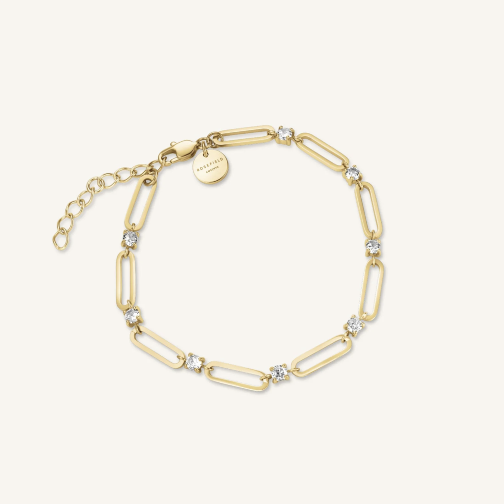 Rosefield Rosefield armband JBRCG-J1024 Bracelet Round Crystals Gold 17 + 3 CM