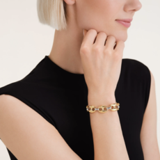 Rosefield Rosefield  armband JBCDD-J1053 Bracelet Coffee Bean Duotone silver gold 17 + 3 CM