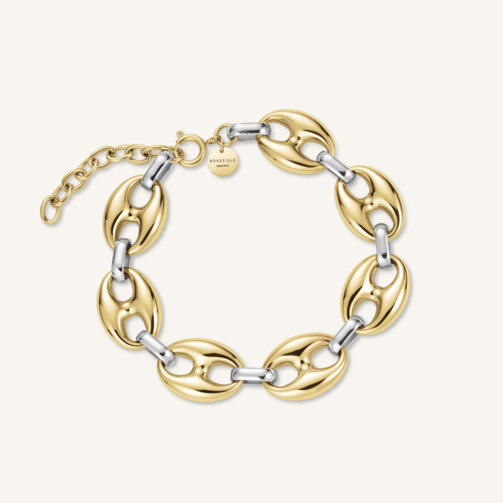 Rosefield Rosefield  armband JBCDD-J1053 Bracelet Coffee Bean Duotone silver gold 17 + 3 CM