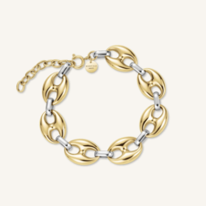Rosefield Rosefield  armband JBCDD-J1053 Bracelet Coffee Bean Duotone silver gold 17 + 3 CM