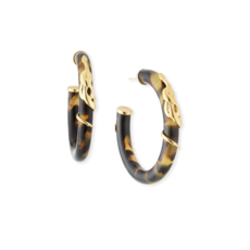 Gas Bijoux Jewelry Gas Bijoux oorbellen 297213 Earrings Cobra acetate Brown Yellow gold 4 CM