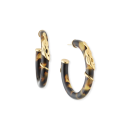 Gas Bijoux Jewelry Gas Bijoux oorbellen 297213 Earrings Cobra acetate Brown Yellow gold 4 CM