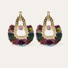 Gas Bijoux Jewelry Gas Bijoux oorbellen 653248 Earrings Fortaleza Pink blue gold 6.5 CM