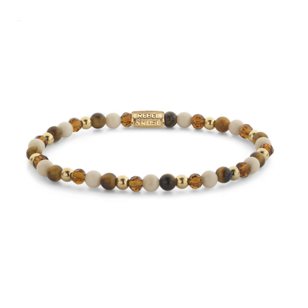 Rebel & Rose Rebel & Rose armband RR-40170-G-S bracelet More Balls Than Most Autumn Love Glam Rocks - 4 mm