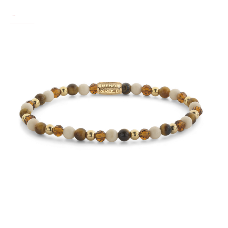 Rebel & Rose Rebel & Rose armband RR-40170-G-S bracelet More Balls Than Most Autumn Love Glam Rocks - 4 mm