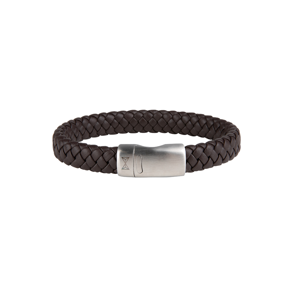 Aze jewels Aze jewels armband AZ-BL005-B-195 Bracelet iron jack  brown gevlochten 19.5 CM