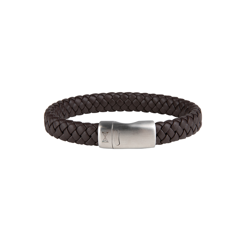 Aze jewels Aze jewels armband AZ-BL005-B-195 Bracelet iron jack  brown gevlochten 19.5 CM
