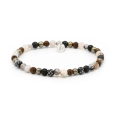 Karma Jewelry Karma jewelry armband 84369EL Bracelet Spiral Romance grey crystal beads xxs elastic 4 MM