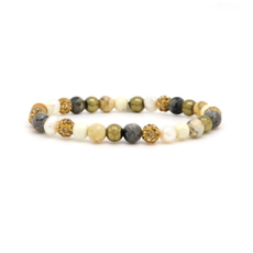 Karma Jewelry Karma Jewelry Armband 80143EL Bracelet Spriral Sierra XS elastic beads gold crystal 6 MM