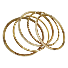 Bauer Basics Bauer Basics armband edelstaal gedraaid goud M - 68 MM
