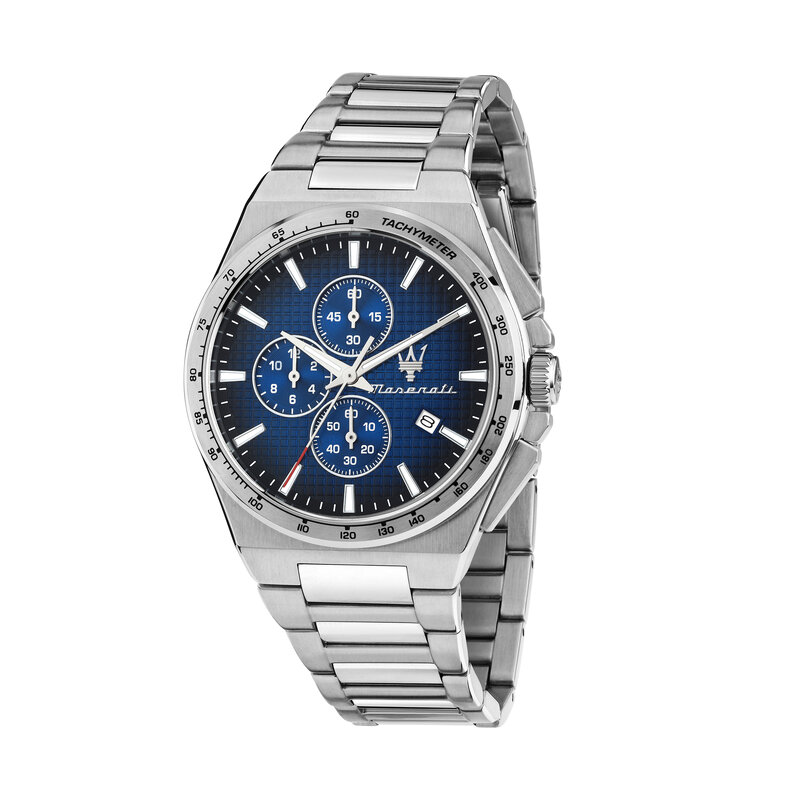 Maserati Maserati R8873653003 Velocita watch chronograph silver blue ( zilver blauw ) 41 MM - Heren horloge