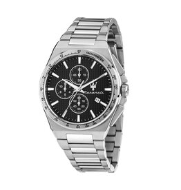 Maserati Maserati  R8873653004 Velocita watch chronograph silver black( zilver black ) 41 MM - Heren horloge