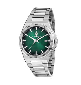 Maserati Maserati R8853153003 Velocita watch 3H silver green ( zilver groen ) 40 MM - Heren horloge