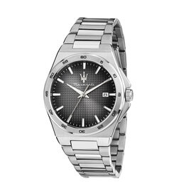 Maserati Maserati R8853153004 Velocita slim watch 3H silver grey ( zilver grijs ) 40 MM - Heren horloge