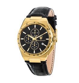 Maserati Maserati R8871653001 Velocita slim watch chronograph black gold ( zwart goud ) 41 MM - Heren horloge