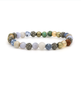 Karma Jewelry Karma Jewelry Armband 80157EL Bracelet Spriral Sylvi XS elastic grey crystal 6 MM