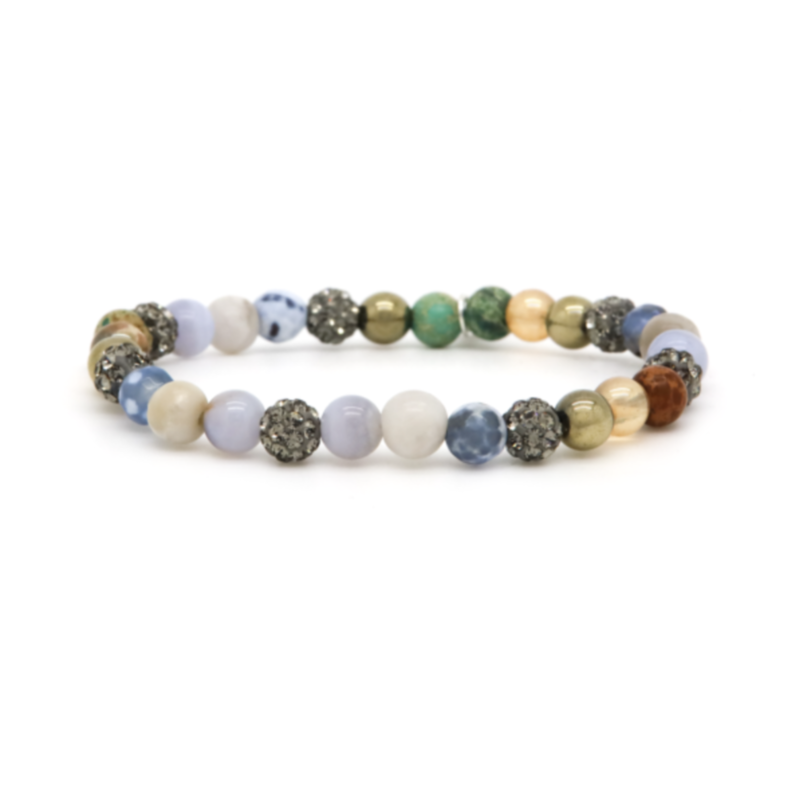 Karma Jewelry Karma Jewelry Armband 80157EL Bracelet Spriral Sylvi XS elastic grey crystal 6 MM