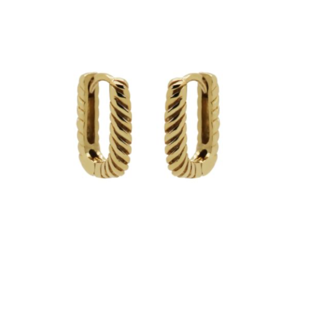 Karma Jewelry Karma Jewelry oorbellen H362GP Earrings hinged  hoops Penelope 925 Silver 14K gold plated 13 mm