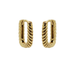 Karma Jewelry Karma Jewelry oorbellen H362GP Earrings hinged  hoops Penelope 925 Silver 14K gold plated 13 mm