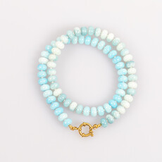 Label Deluxe Bijoux Label Deluxe ketting LDLKE00062 Necklace Mika Blue SS gold 46 CM