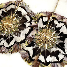 Gas Bijoux Jewelry Gas Bijoux oorbellen 377108 Earrings Icone Sun Beige green brown gold 9 CM