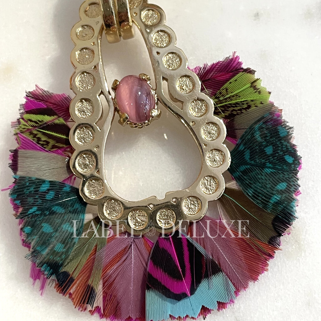 Gas Bijoux Jewelry Gas Bijoux oorbellen 653248 Earrings Fortaleza Pink blue gold 6.5 CM