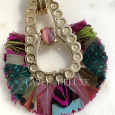 Gas Bijoux Jewelry Gas Bijoux oorbellen 653248 Earrings Fortaleza Pink blue gold 6.5 CM