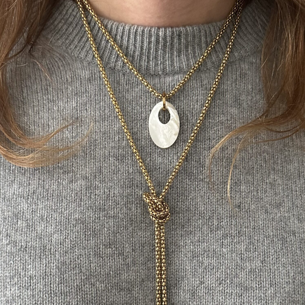 Bauer Basics Bauer Basics ketting wikkel ketting popcorn goud 160 CM