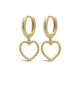 Karma Jewelry Karma Jewelry oorbellen A170GP Earrings hoops Milly open hearts 925 silver gold plated 28 MM