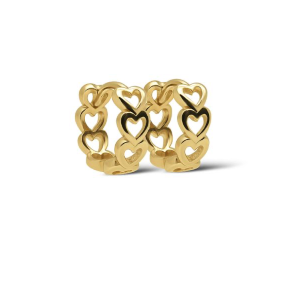Karma Jewelry Karma Jewelry oorbellen H663GP Earrings hoops Lissa hearts 10 MM