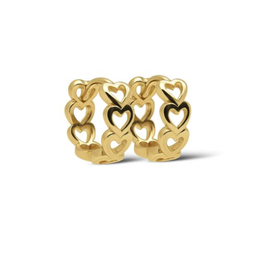 Karma Jewelry Karma Jewelry oorbellen H663GP Earrings hoops Lissa hearts 10 MM