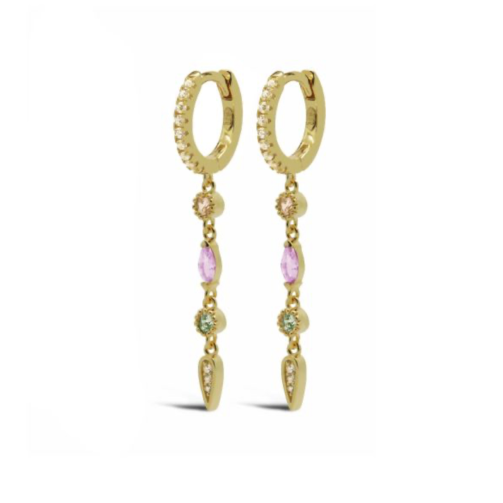 Karma Jewelry Karma Jewelry oorbellen A88GP_SC Hinged hoops Lizzy Spring Colour Silver goldplated