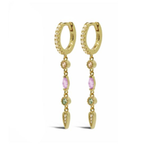 Karma Jewelry Karma Jewelry oorbellen A88GP_SC Hinged hoops Lizzy Spring Colour Silver goldplated