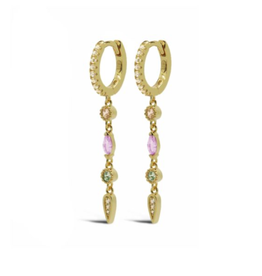 Karma Jewelry Karma Jewelry oorbellen A88GP_SC Hinged hoops Lizzy Spring Colour Silver goldplated