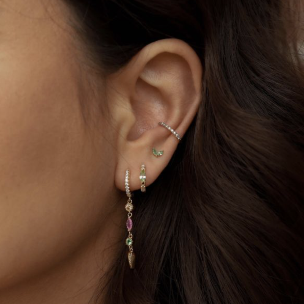 Karma Jewelry Karma Jewelry oorbellen A88GP_SC Hinged hoops Lizzy Spring Colour Silver goldplated