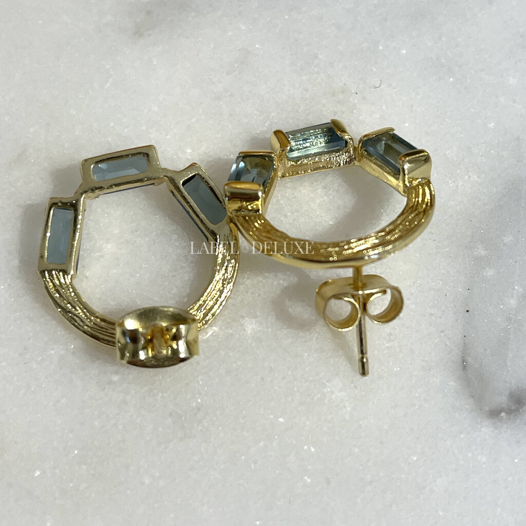 Label Deluxe Bijoux Label Deluxe oorbellen LDLGO20217LAD earrings Topaas 18 K gold plated 1,7 cm