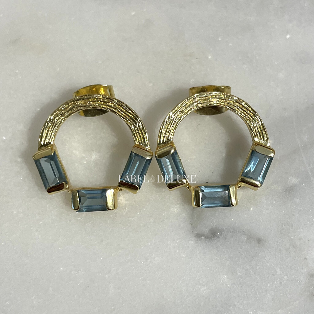 Label Deluxe Bijoux Label Deluxe oorbellen LDLGO20217LAD earrings Topaas 18 K gold plated 1,7 cm