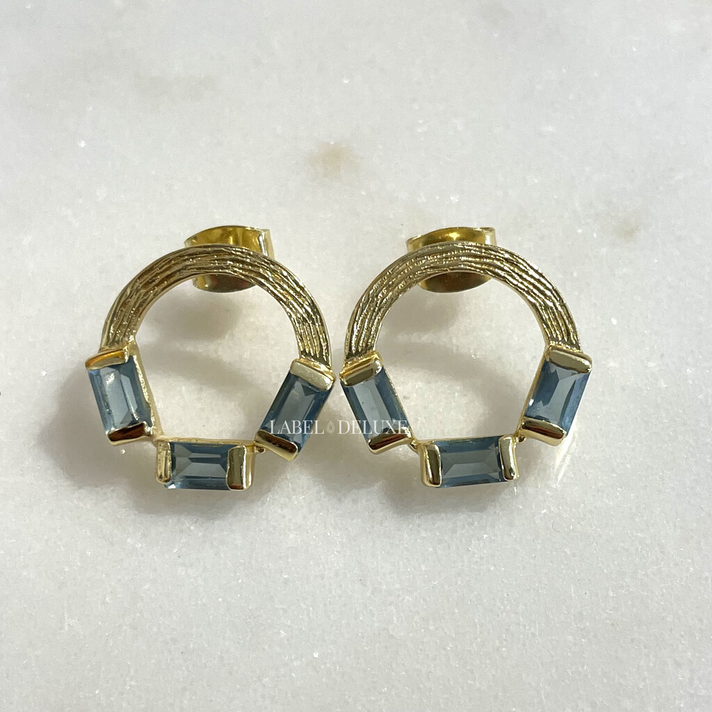 Label Deluxe Bijoux Label Deluxe oorbellen LDLGO20217LAD earrings Topaas 18 K gold plated 1,7 cm