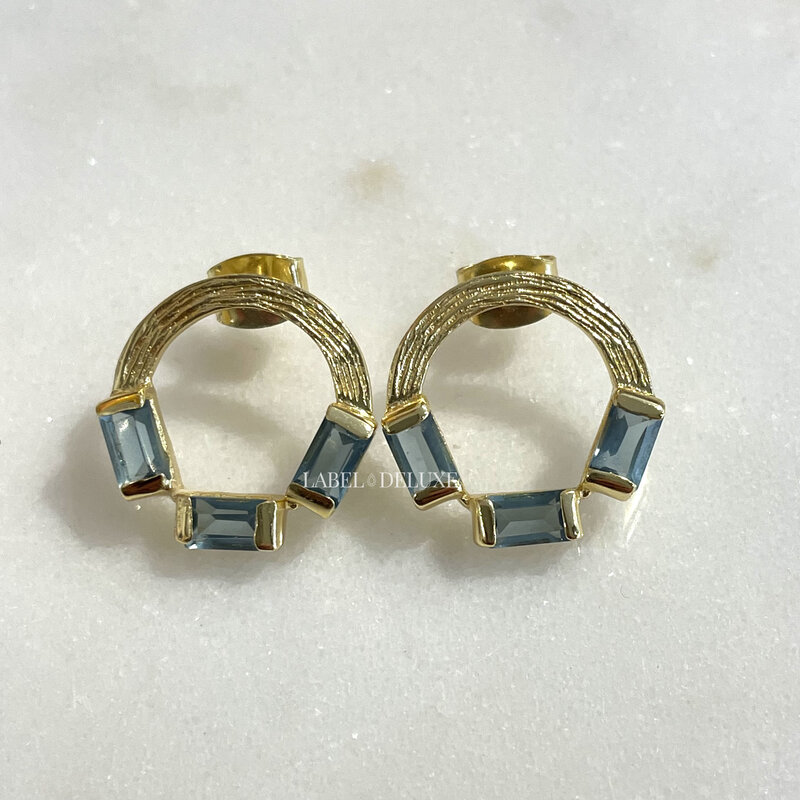 Label Deluxe Bijoux Label Deluxe oorbellen LDLGO20217LAD earrings Topaas 18 K gold plated 1,7 cm