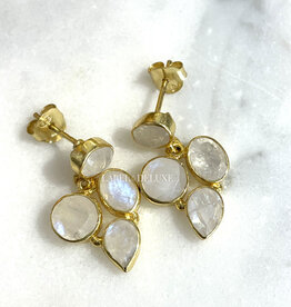 Label Deluxe Collection Label Deluxe oorbellen LDLGO2022MOO earrings white Moonstone silver 925 gold plated 2,2 cm