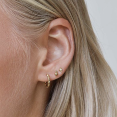 Karma Jewelry Karma Jewelry oorbellen M3147GP hinged plain hoops Twister 925 Silver 14K gold plated 12 mm