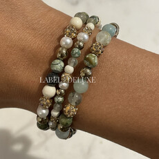 Karma Jewelry Karma Jewelry Armband 80143EL Bracelet Spriral Sierra XS elastic beads gold crystal 6 MM
