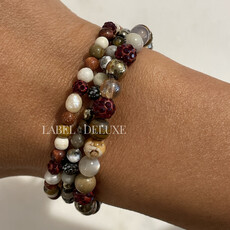 Karma Jewelry Karma jewelry armband 84558EL Bracelet Spiral Mona red crystal beads xxs elastic 4 MM